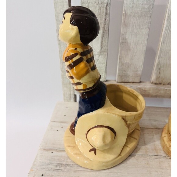 Stewart B McCulloch Boy & Girl Square Dance Tonight Planters Hand Painted CA EUC - Picture 6 of 11